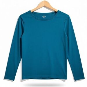 4/$20 St. John’s Bay Essential Tee Small Teal Green Long Sleeve Crewneck Top